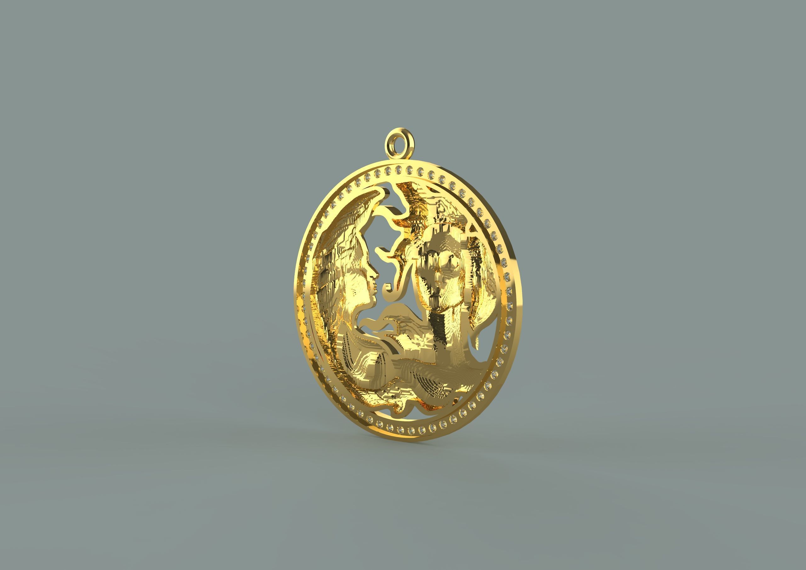 twin pendat  3D print model_5