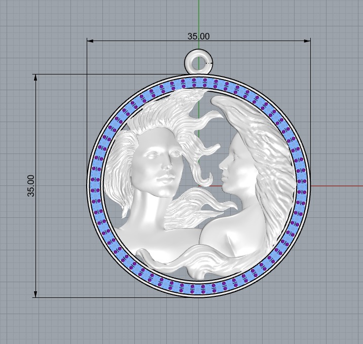 twin pendat  3D print model_6