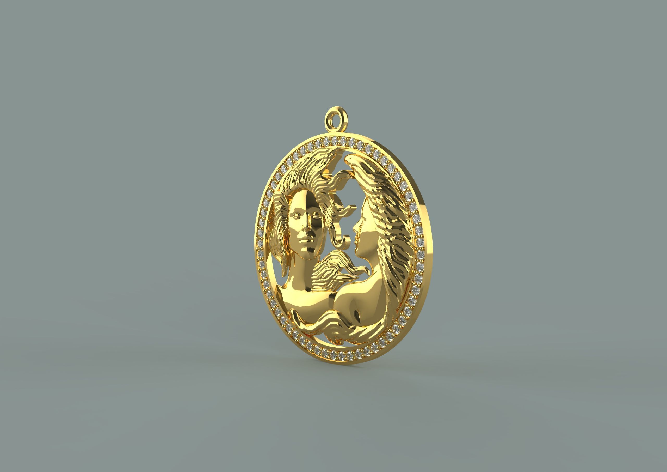 twin pendat  3D print model_3