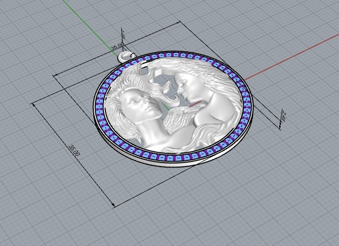 twin pendat  3D print model_8