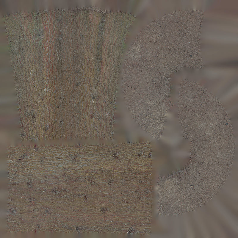 Anydrafts Cupressus funebris Trunk 02 Low-poly 3D model_1