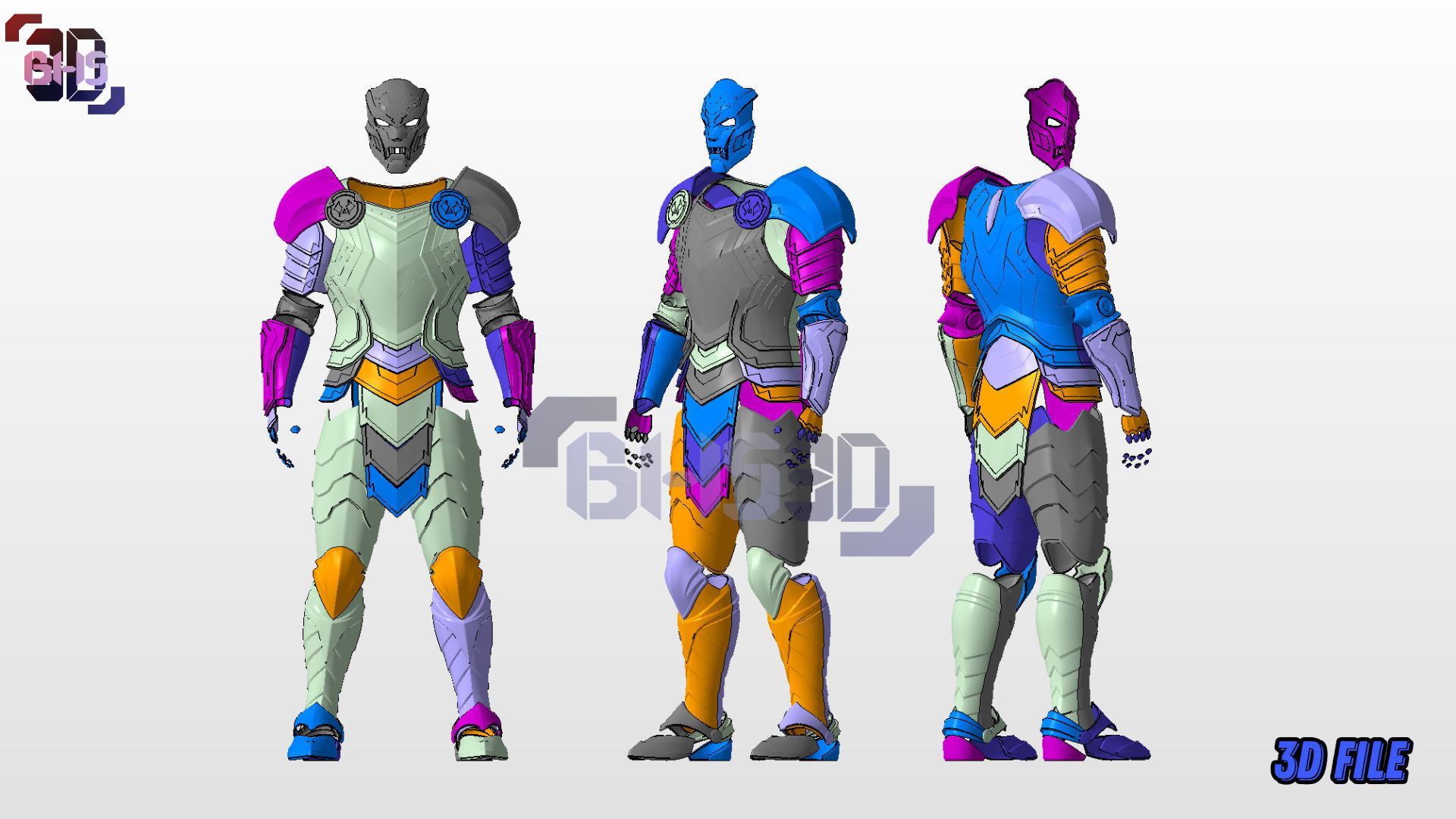 Absolute Doom Set Armor 3D STL File 3D print model_10