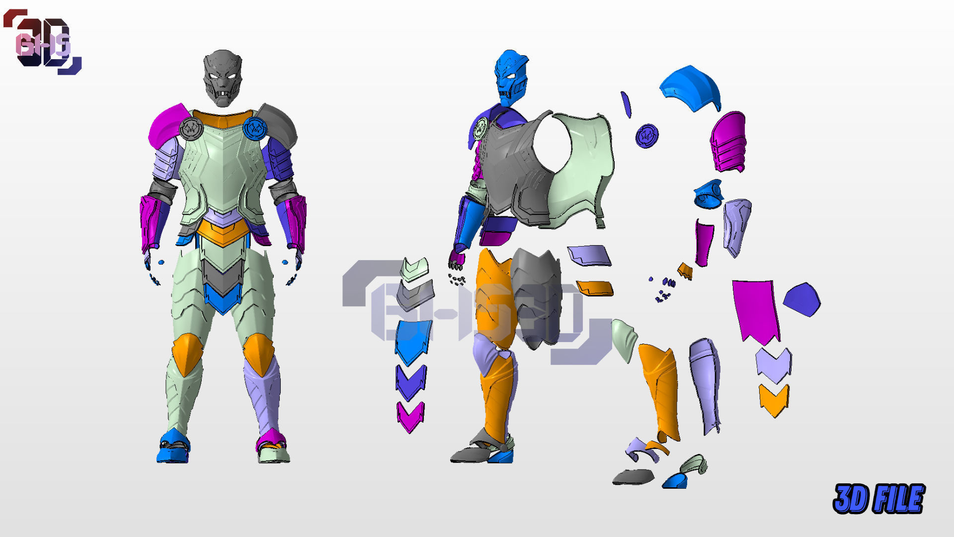 Absolute Doom Set Armor 3D STL File 3D print model_11