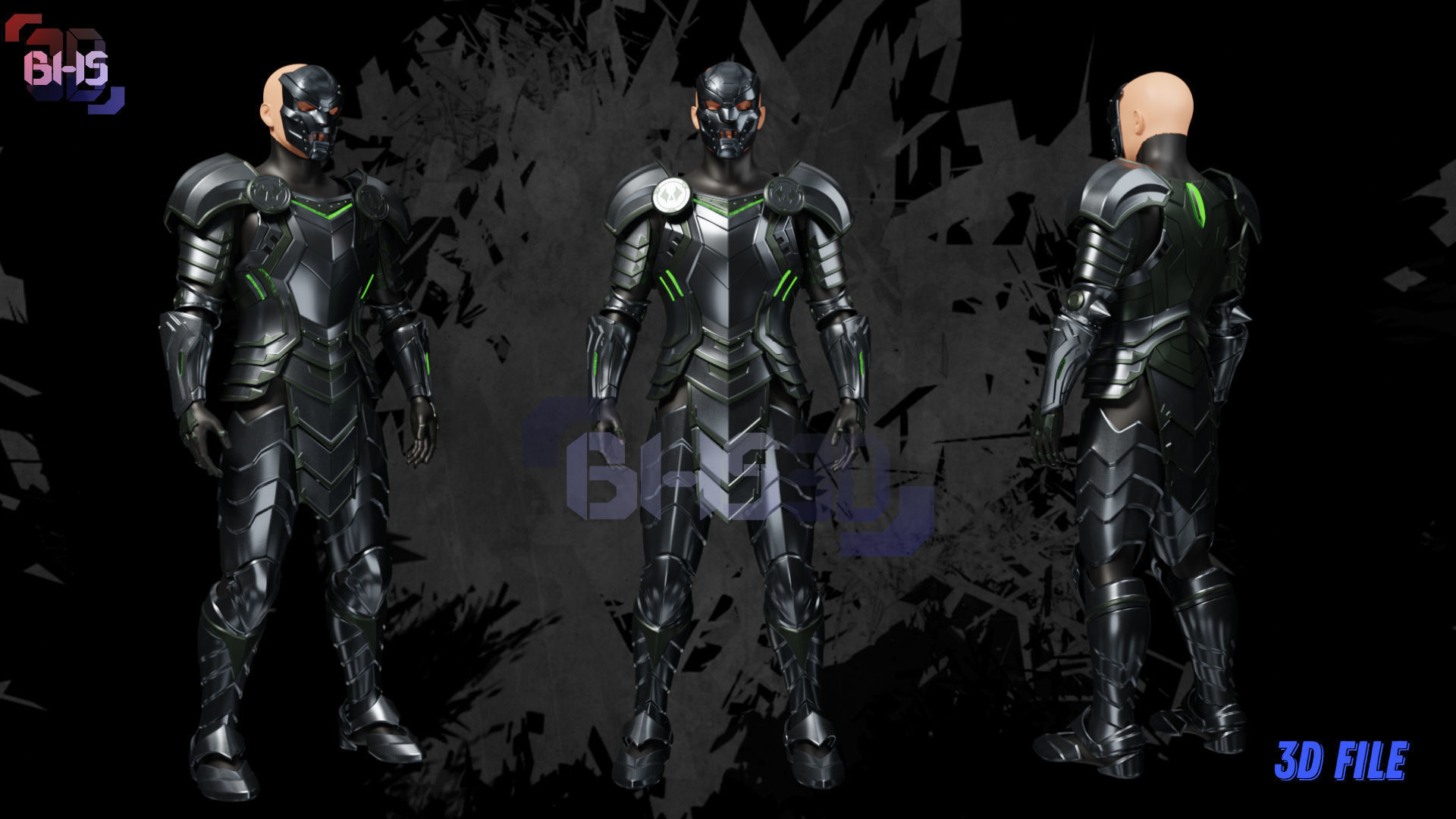 Absolute Doom Set Armor 3D STL File 3D print model_1