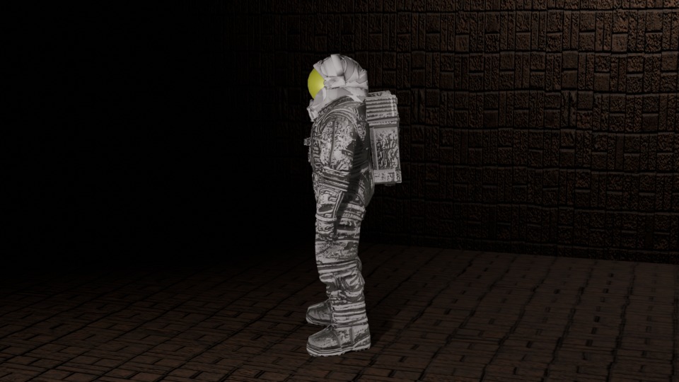 ASTRONAUT TOP Rigged SCi FI  Low-poly 3D model_1