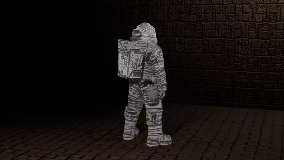 ASTRONAUT TOP Rigged SCi FI  Low-poly 3D model_0