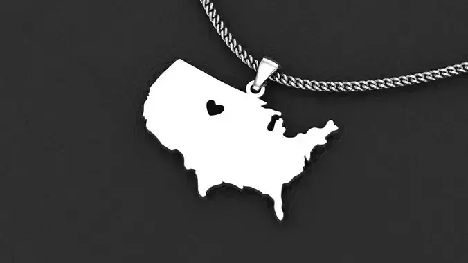 USA MAP Pendant 
