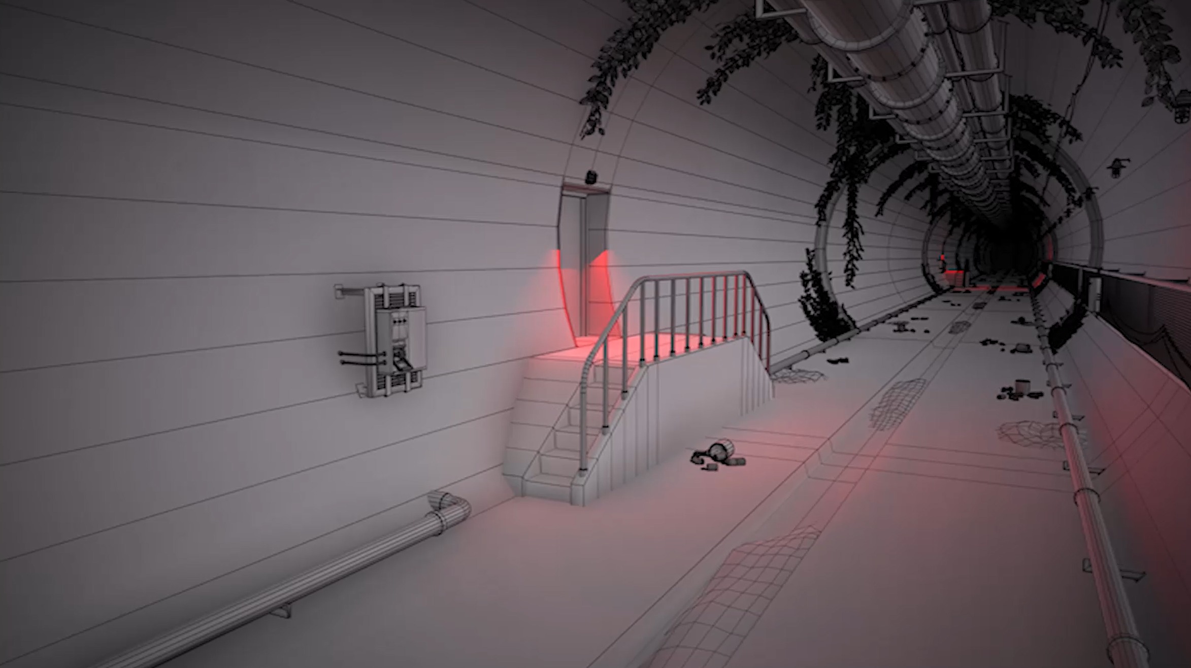 Underground Sewer Tunnel pack Low-poly 3D model_7