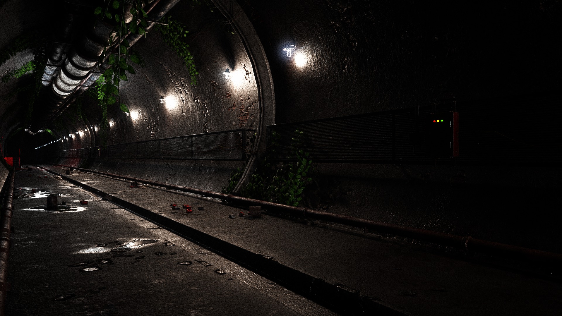Underground Sewer Tunnel pack Low-poly 3D model_10