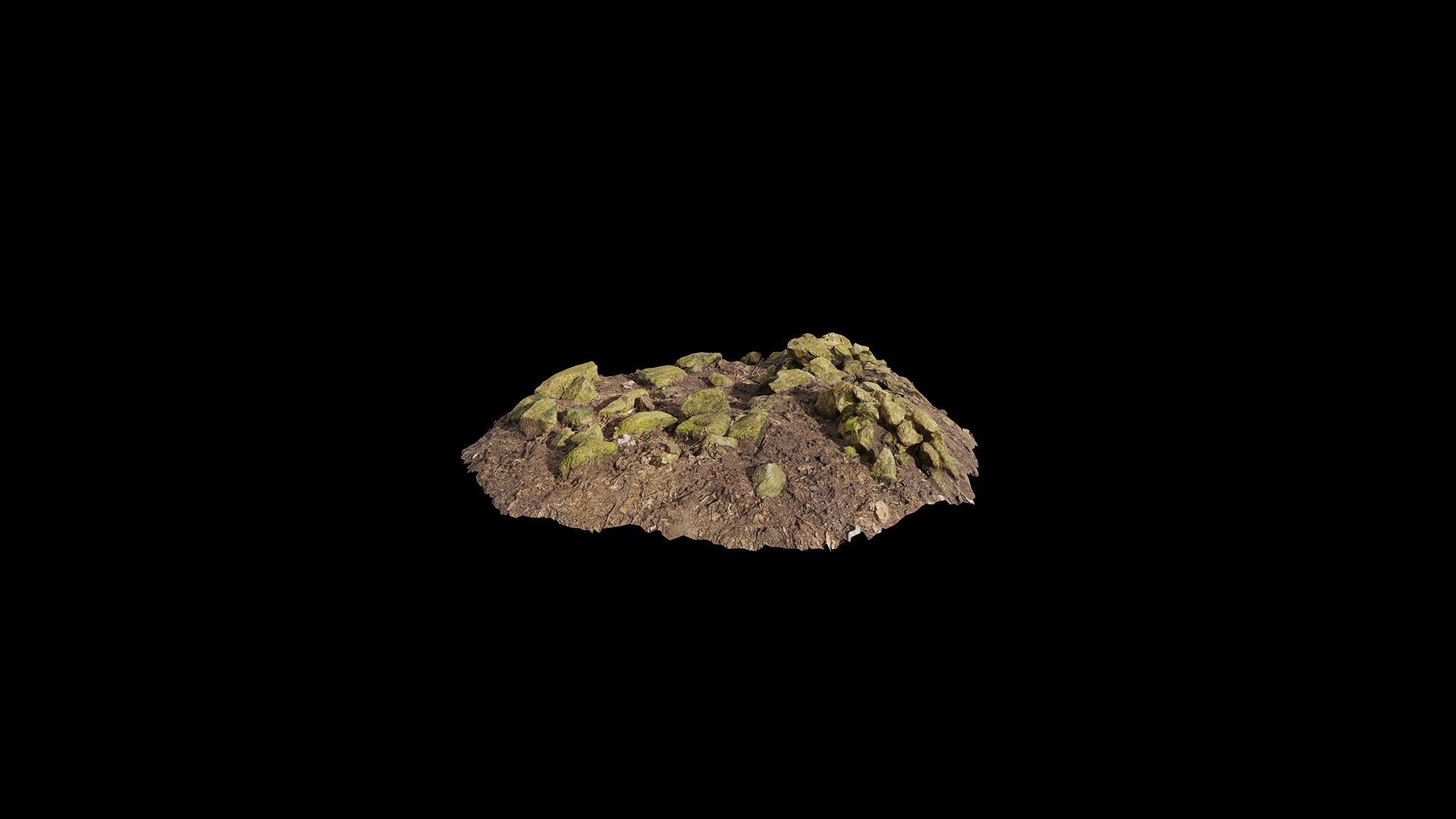 Anydrafts Mossy Rock 55 Low-poly 3D model_3
