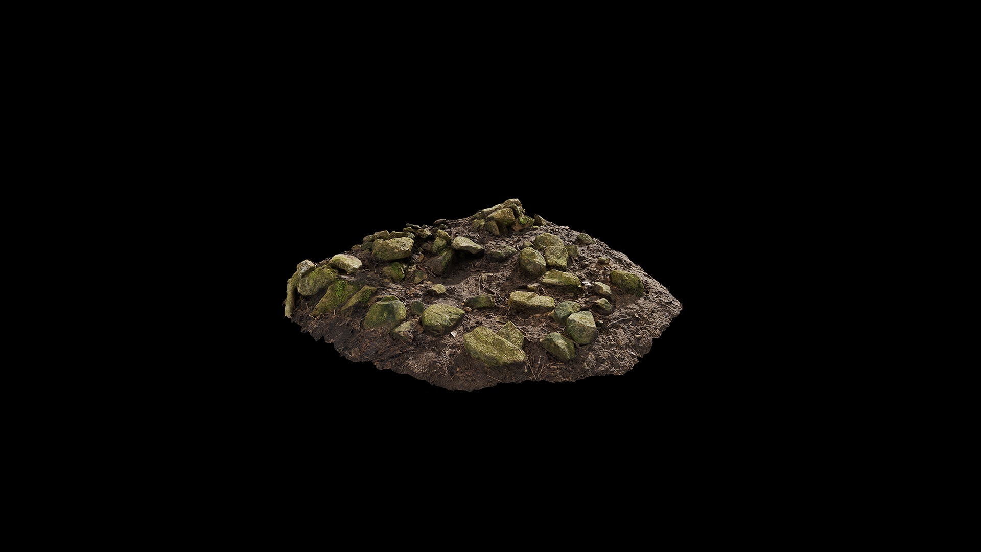 Anydrafts Mossy Rock 55 Low-poly 3D model_1