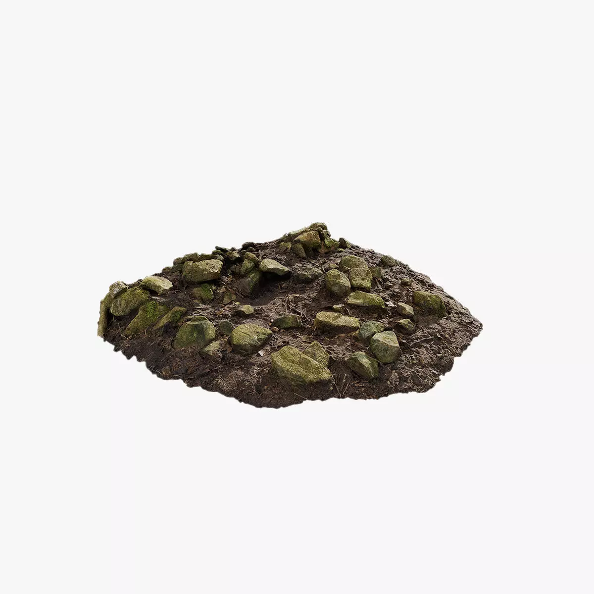 Anydrafts Mossy Rock 55 Low-poly 3D model_0