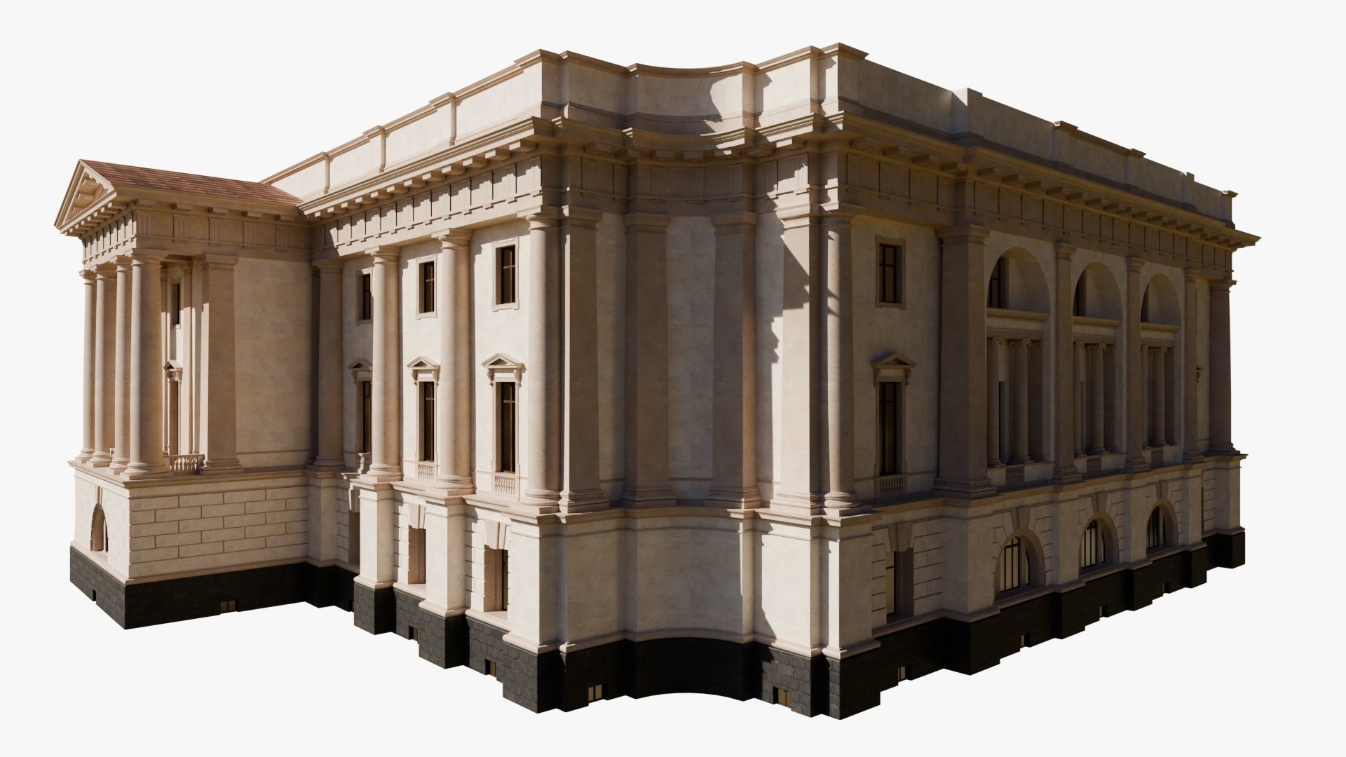 Neoclassical Palace - Government Classical Building 3D Model 3D model_3