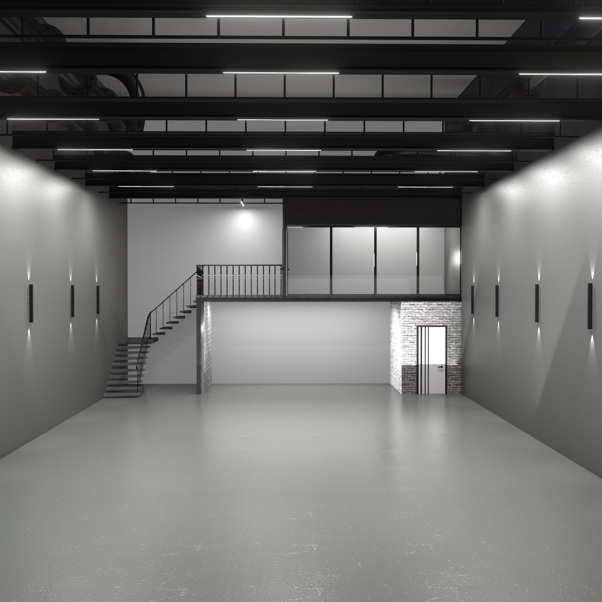 Office Warehouse car studio interior 3D model_9