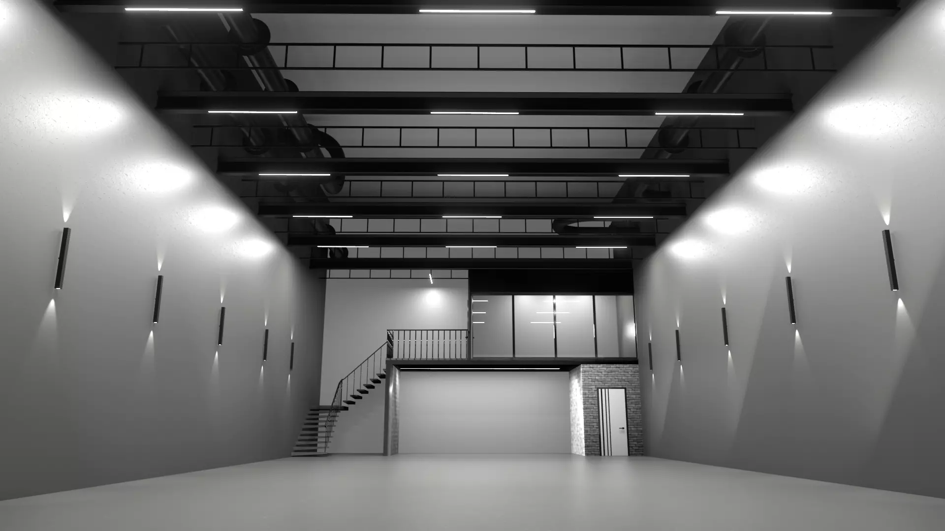 Office Warehouse car studio interior 3D model_0