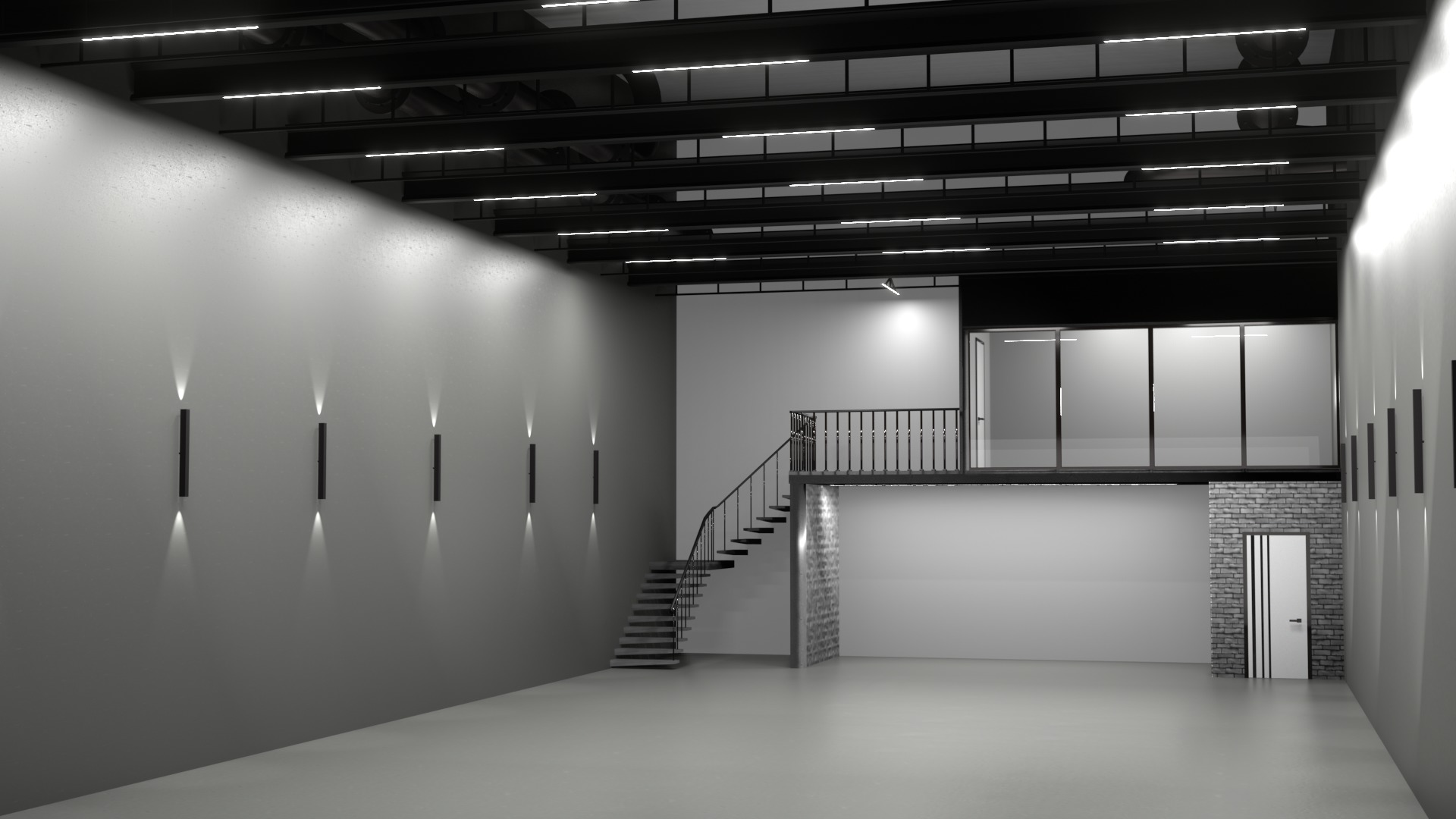 Office Warehouse car studio interior 3D model_7