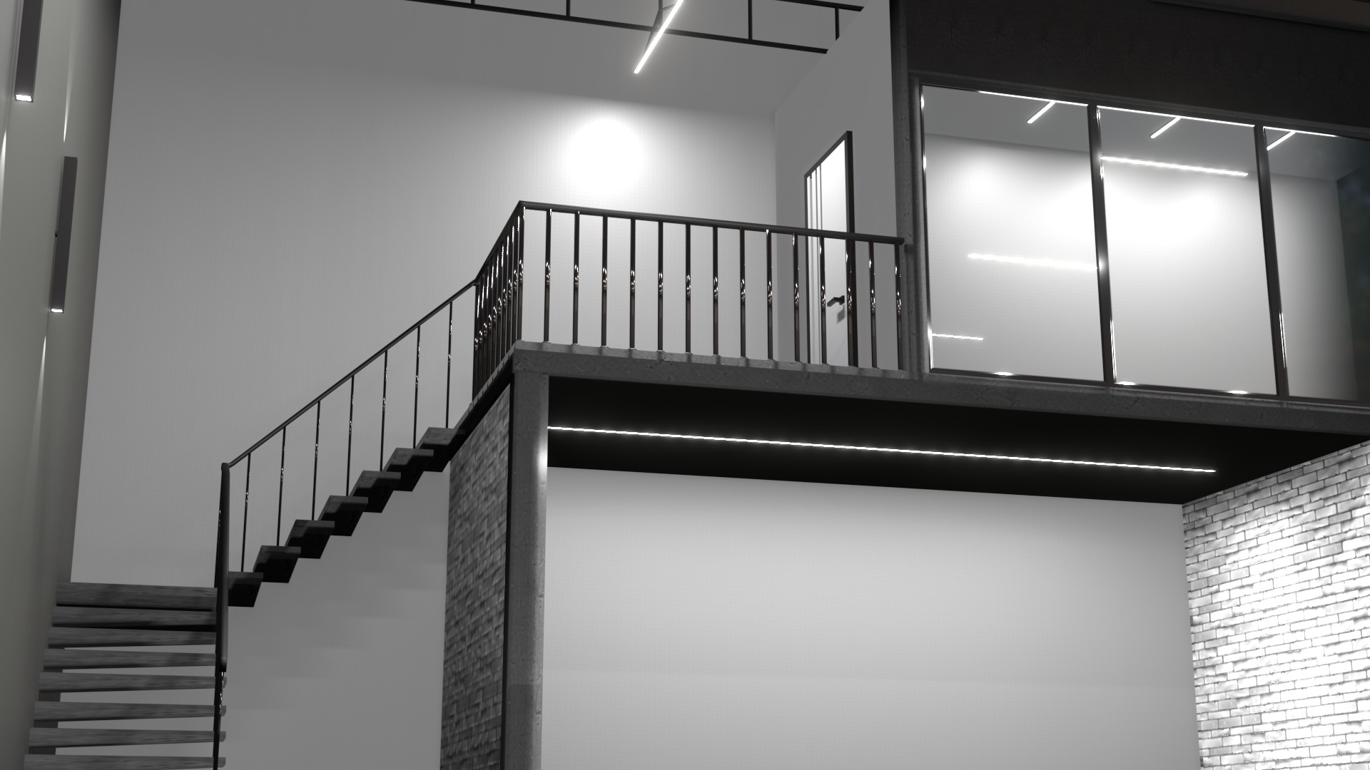 Office Warehouse car studio interior 3D model_8