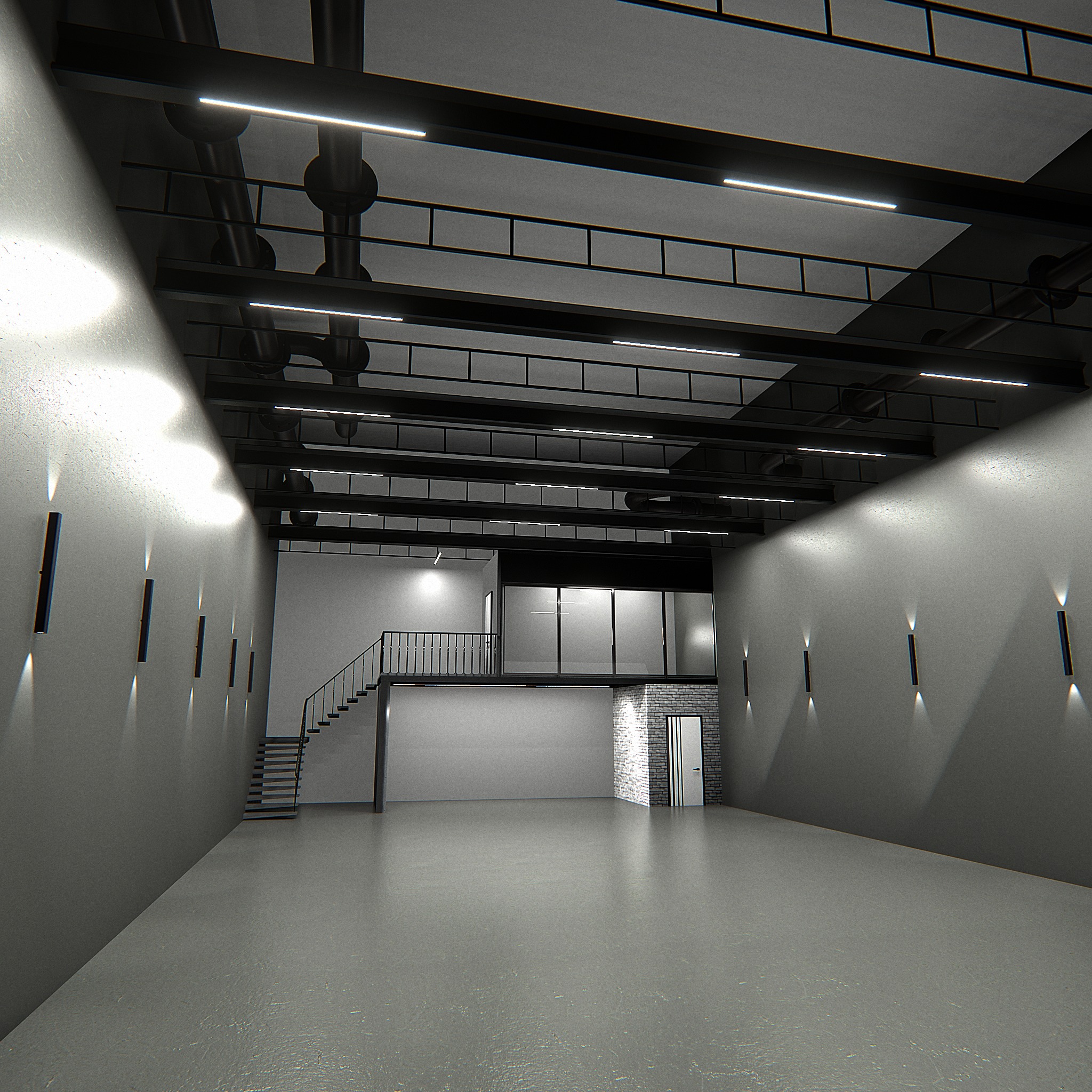 Office Warehouse car studio interior 3D model_19