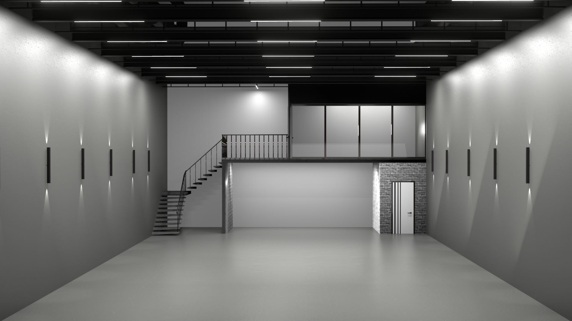 Office Warehouse car studio interior 3D model_5