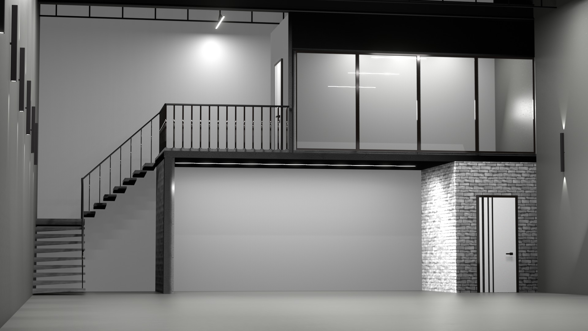 Office Warehouse car studio interior 3D model_12