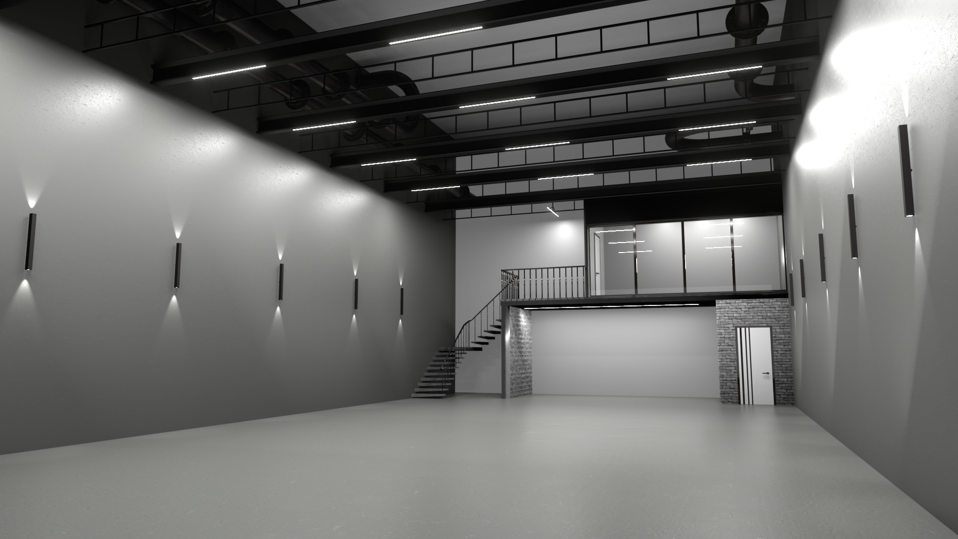 Office Warehouse car studio interior 3D model_1
