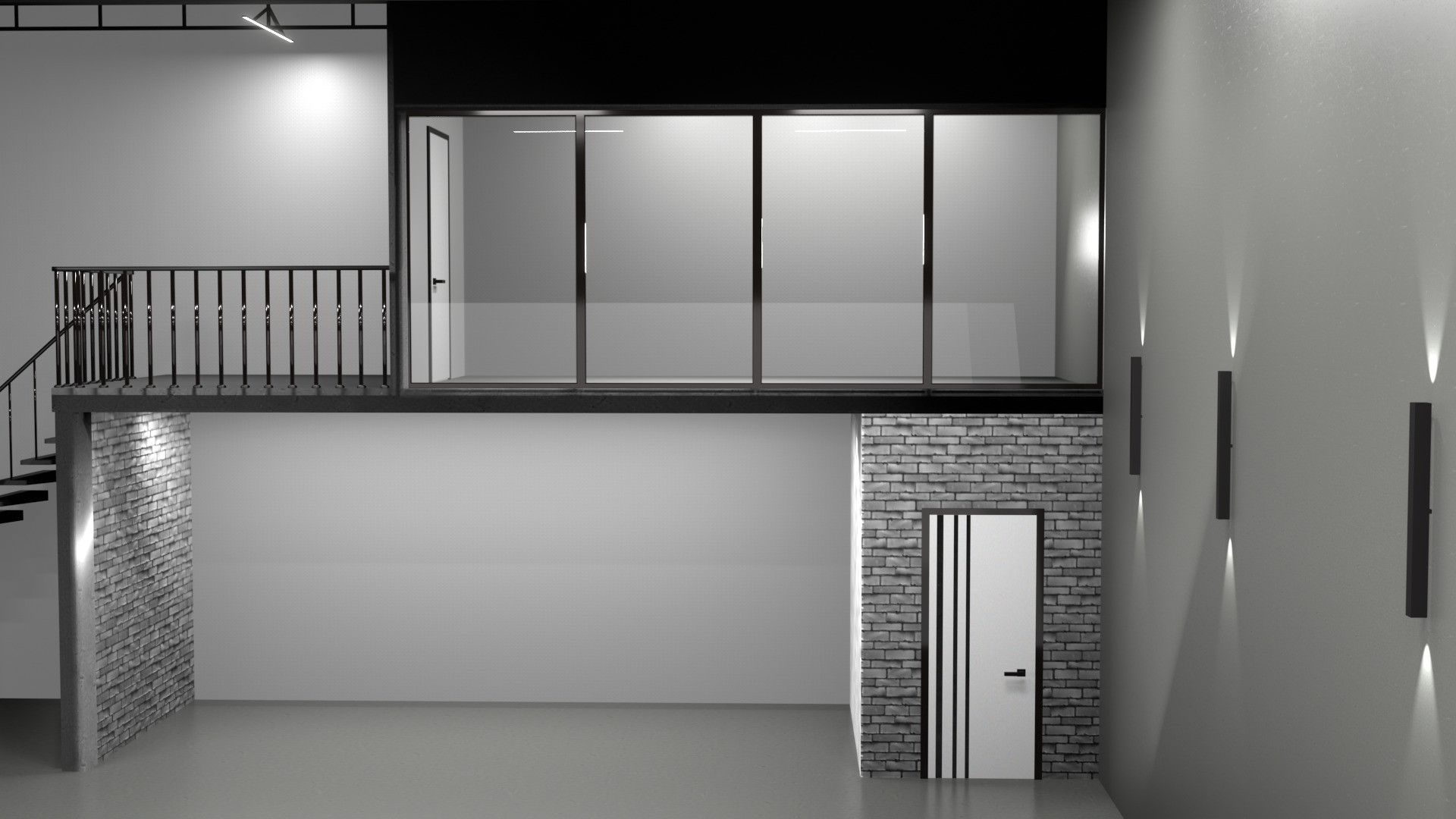 Office Warehouse car studio interior 3D model_6