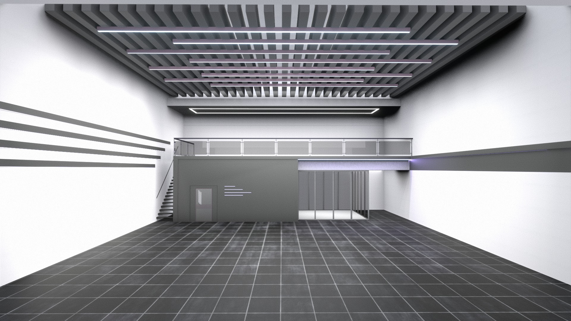 car STUDIO SCENE warehouse 3D future futuristic 3D model_3