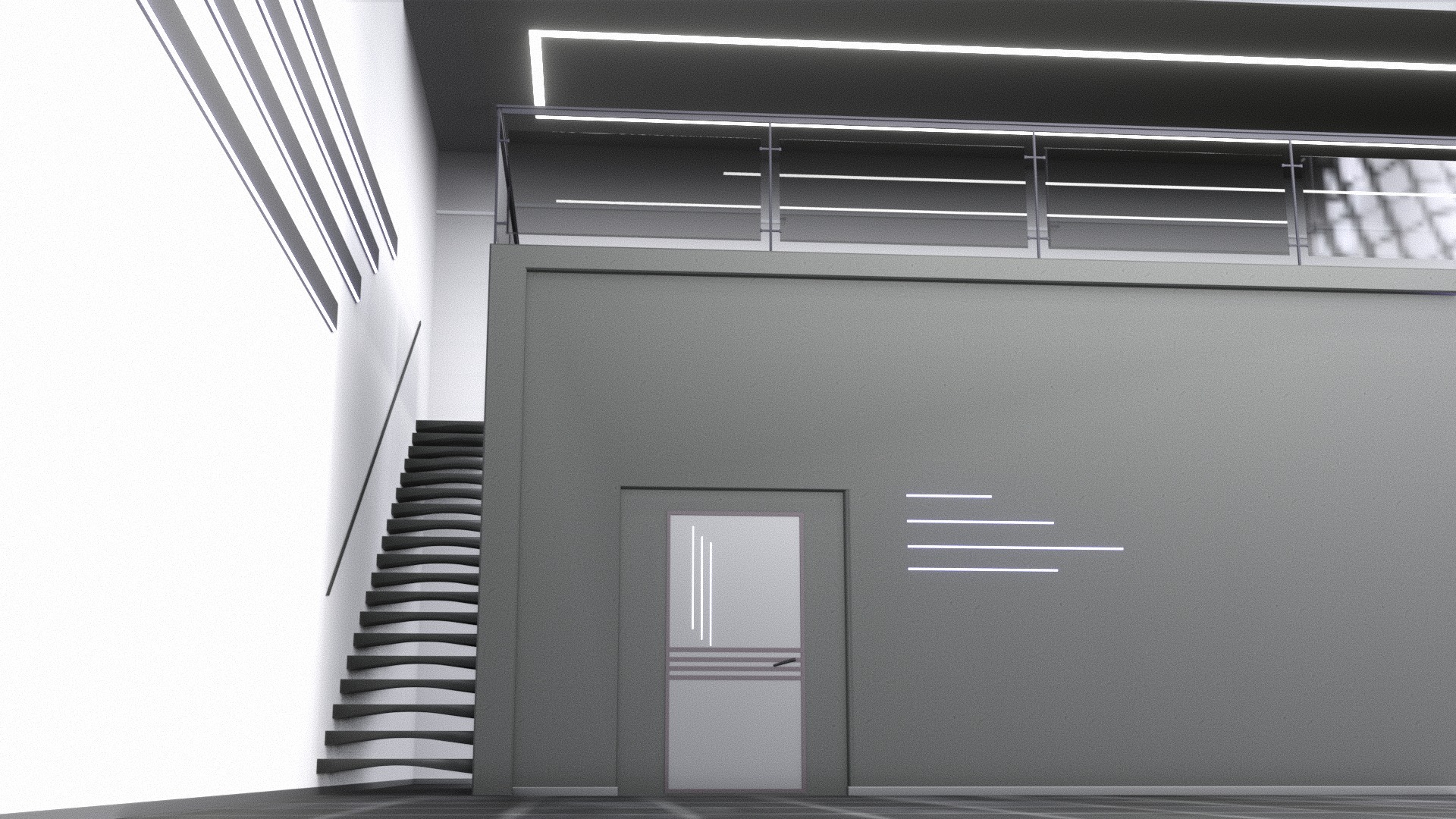 car STUDIO SCENE warehouse 3D future futuristic 3D model_4