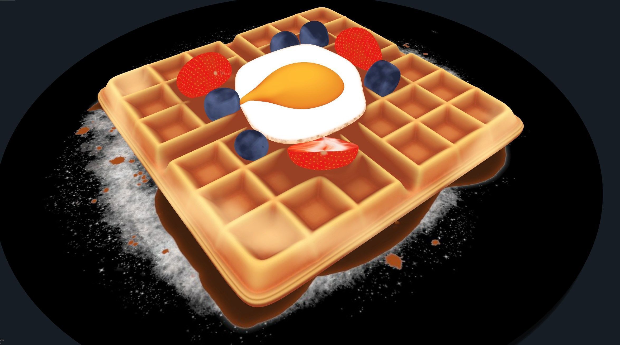 Waffles 3D model_4