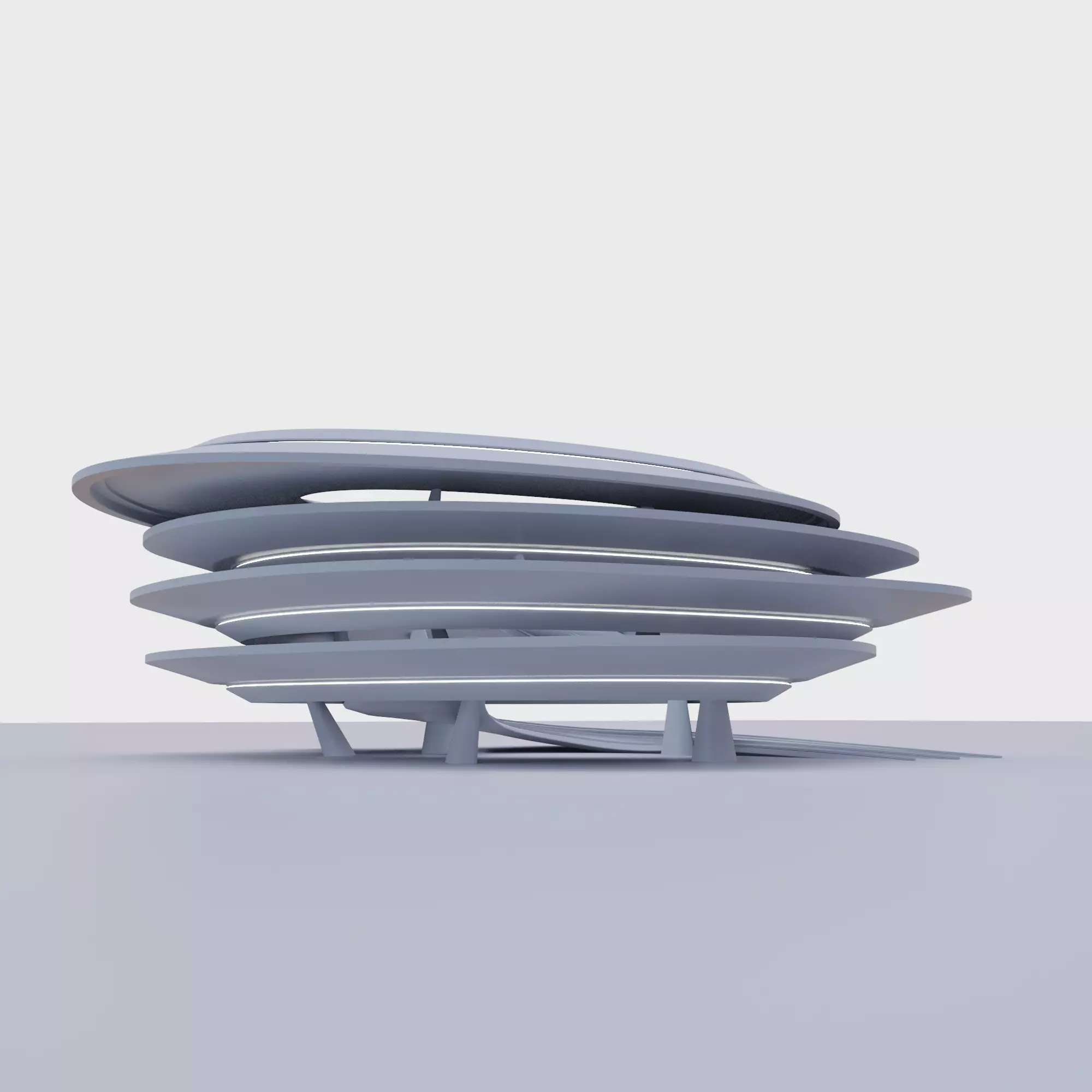 Future Parking Garage futuristic building 3D model