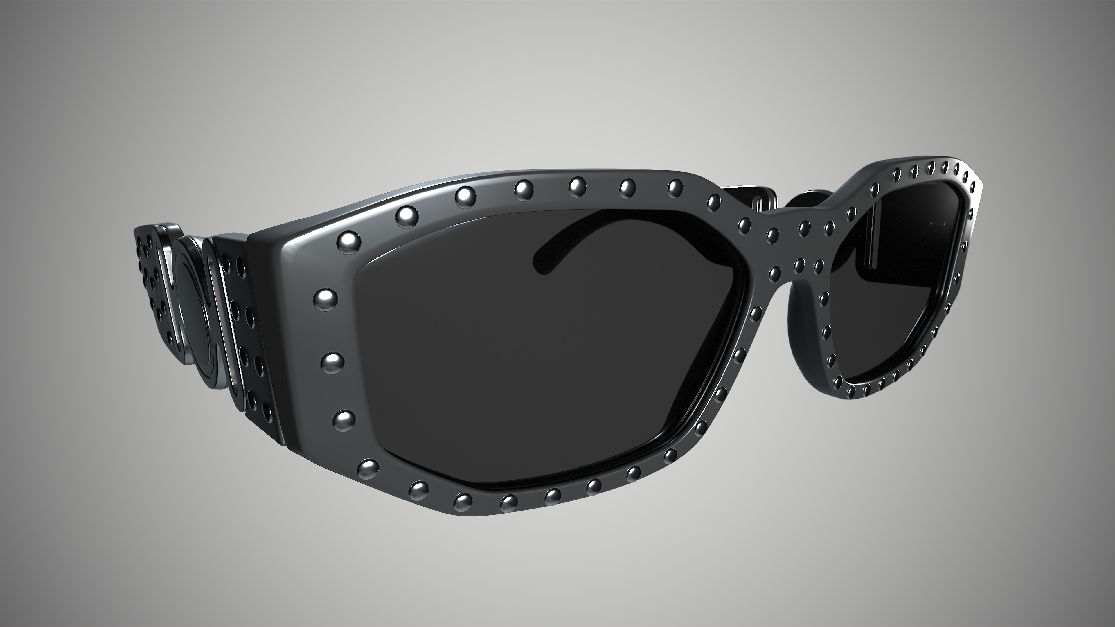 Sunglasses Black Frame Low-poly 3D model_2