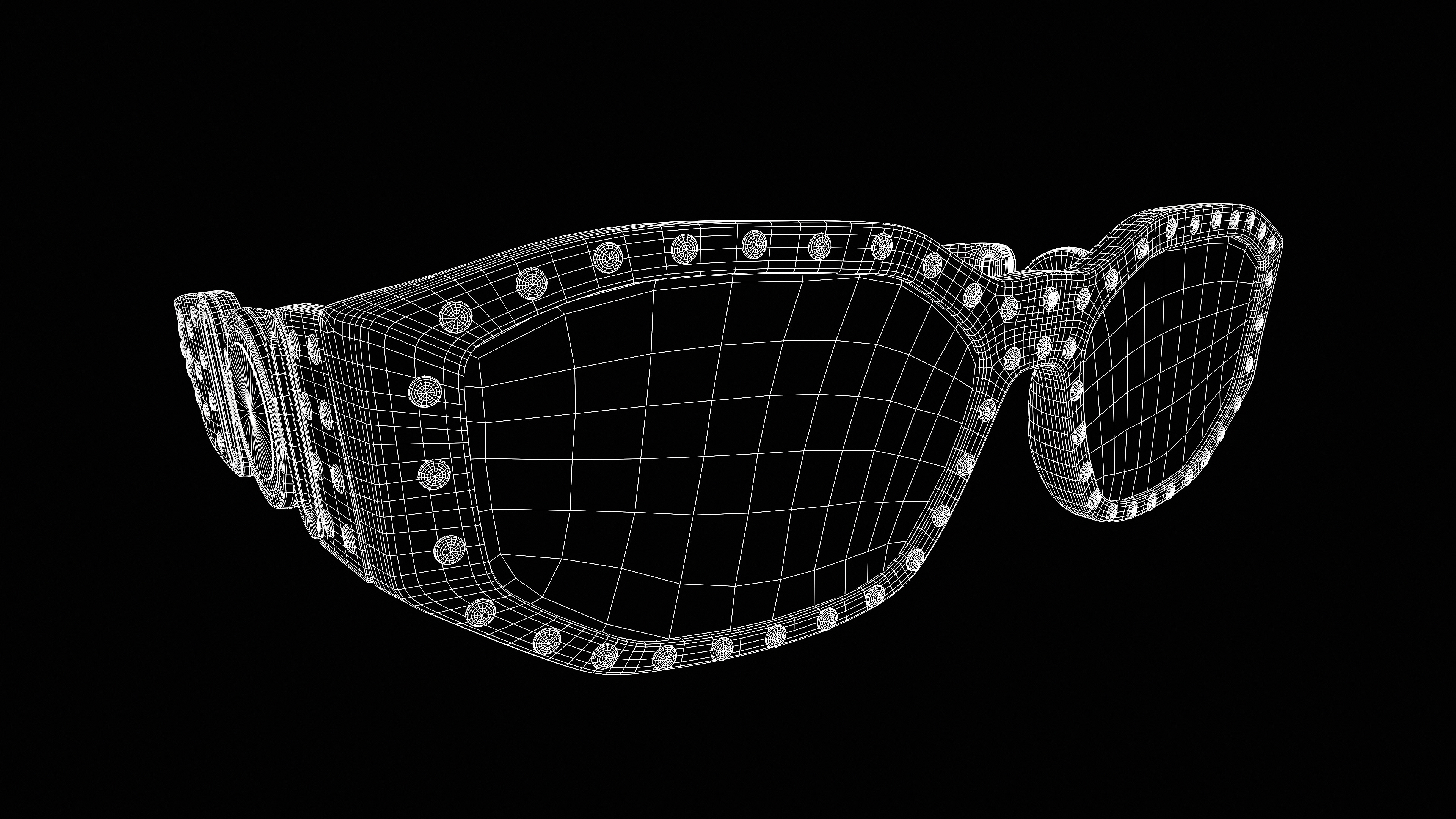 Sunglasses Black Frame Low-poly 3D model_3