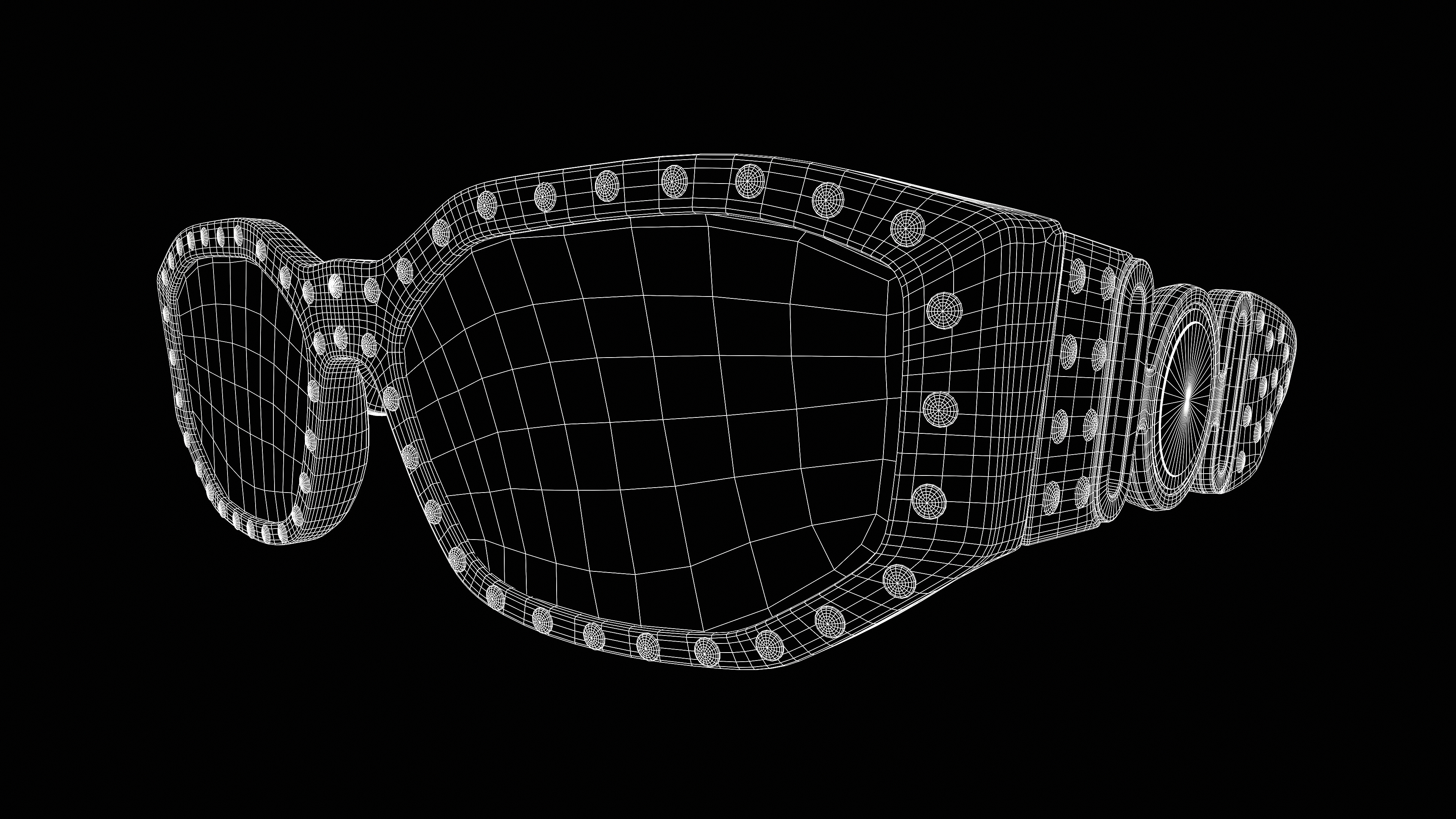 Sunglasses Black Frame Low-poly 3D model_1