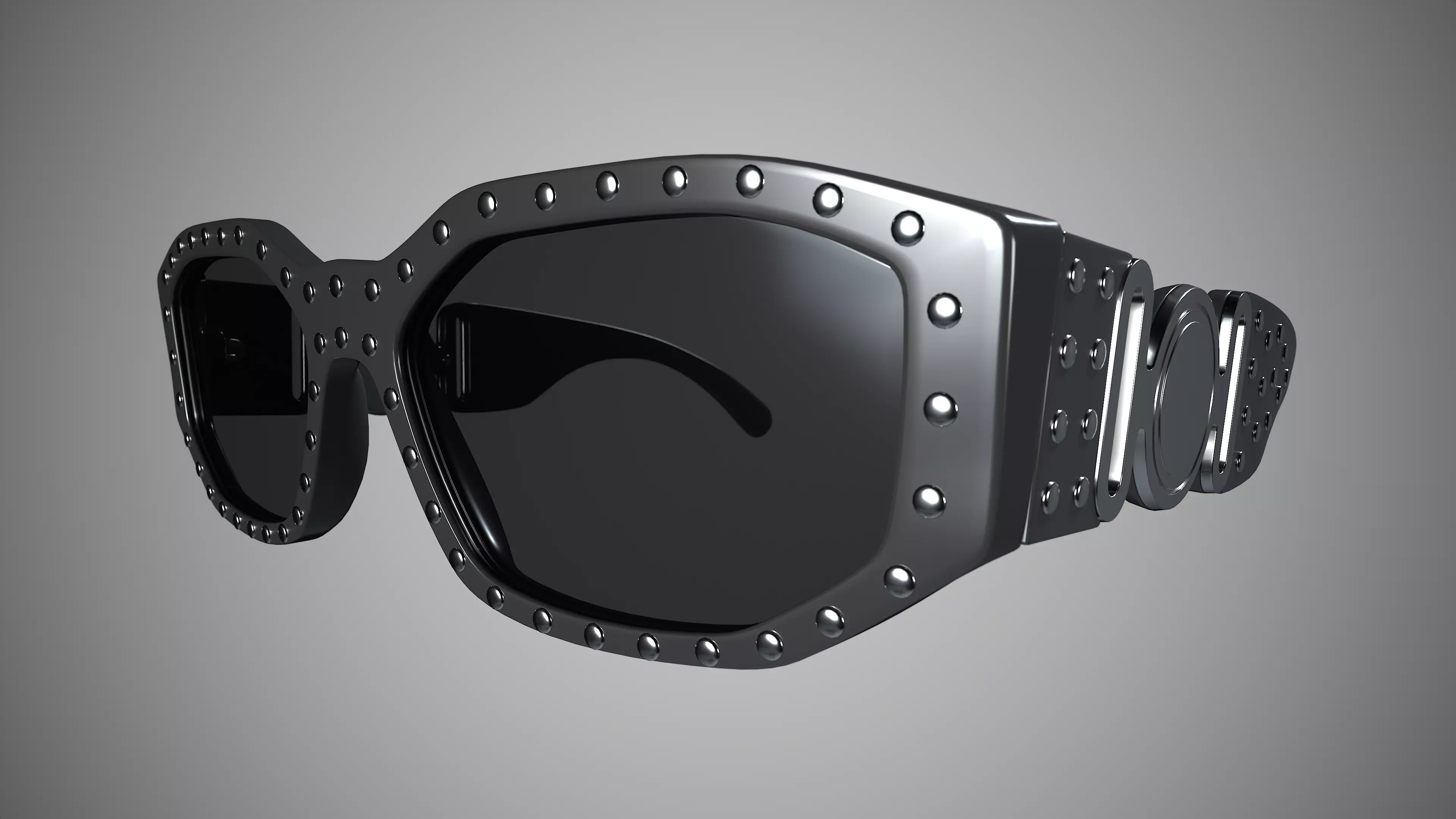 Sunglasses Black Frame Low-poly 3D model_0