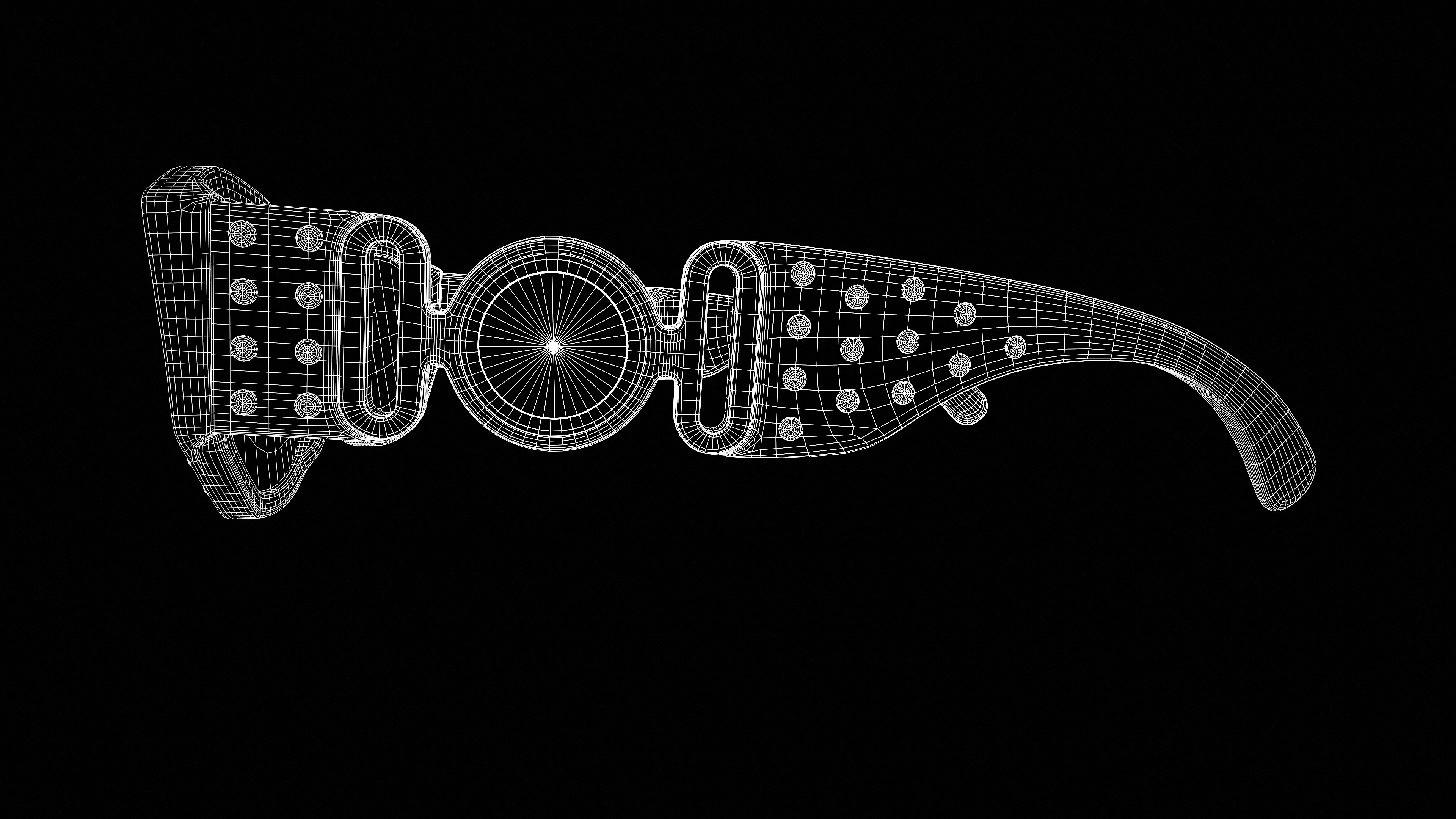 Sunglasses Black Frame Low-poly 3D model_5