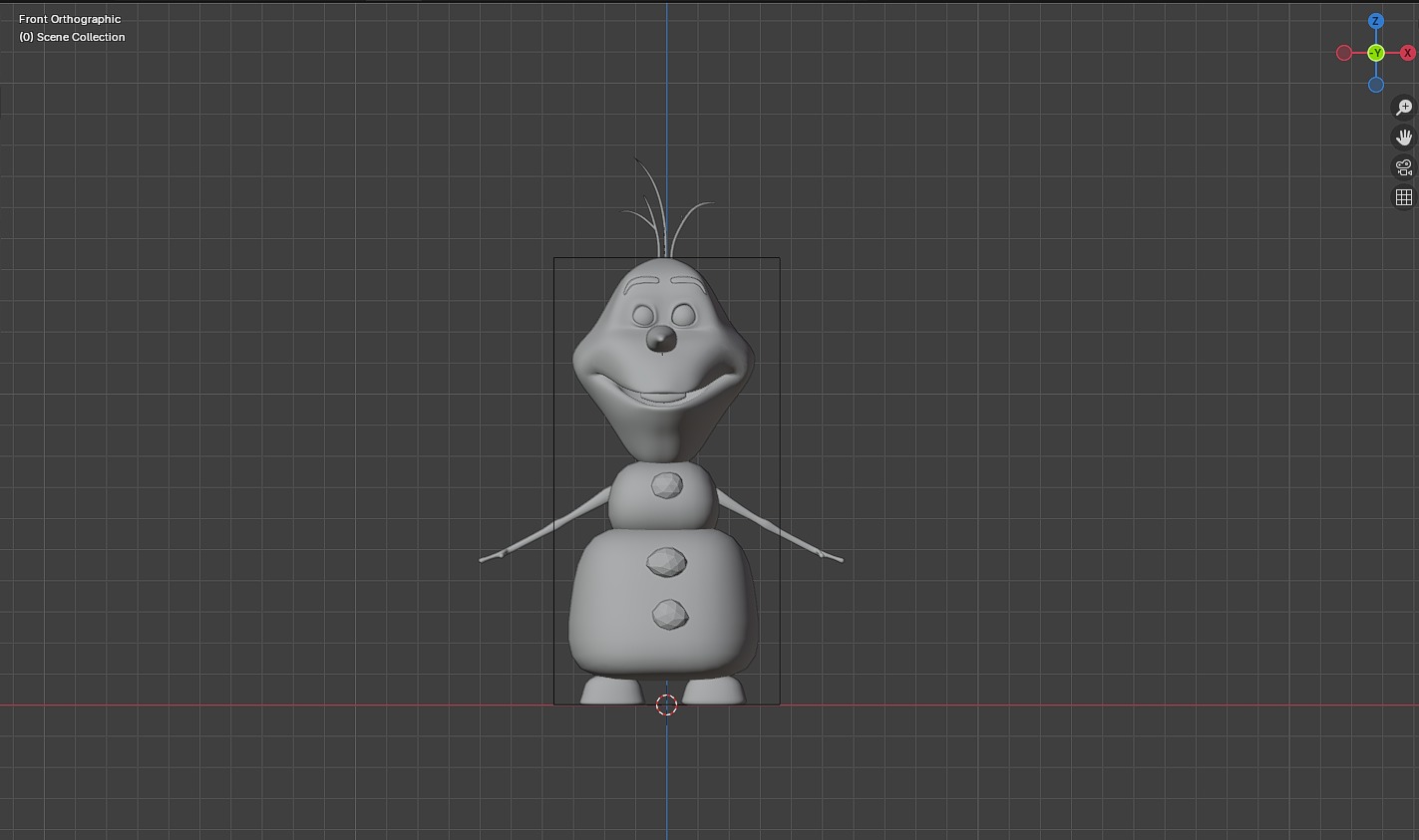 olaf character Low-poly 3D model_4