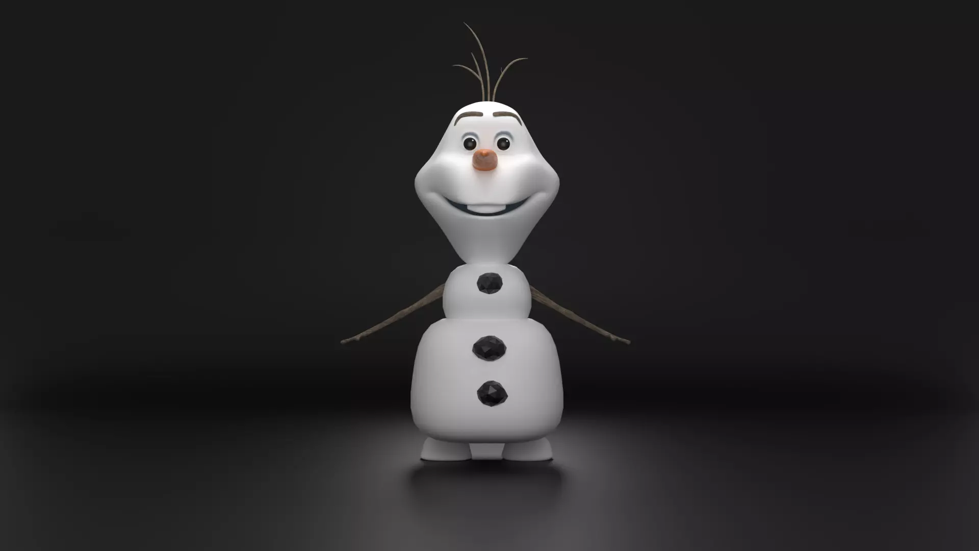 olaf character Low-poly 3D model_0