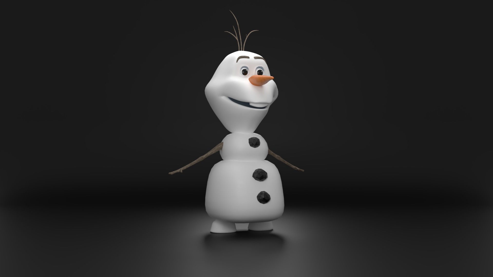 olaf character Low-poly 3D model_1