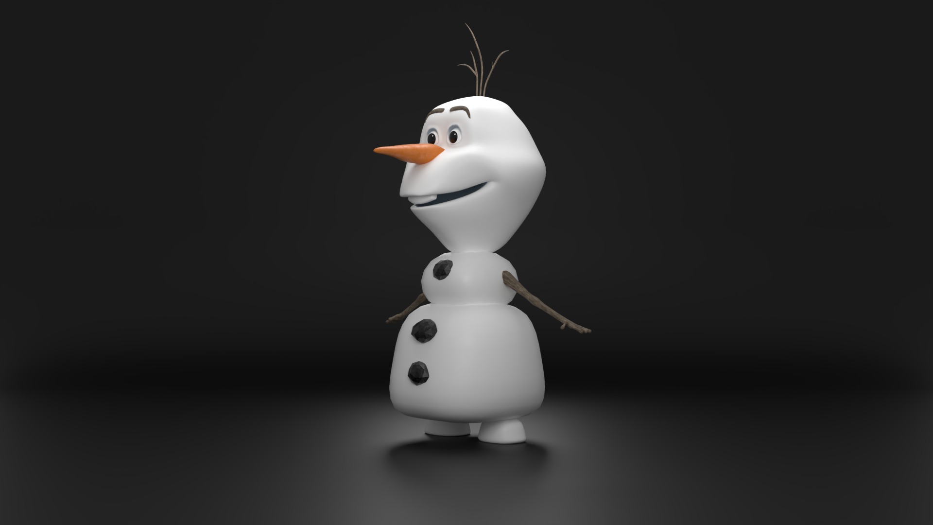olaf character Low-poly 3D model_3