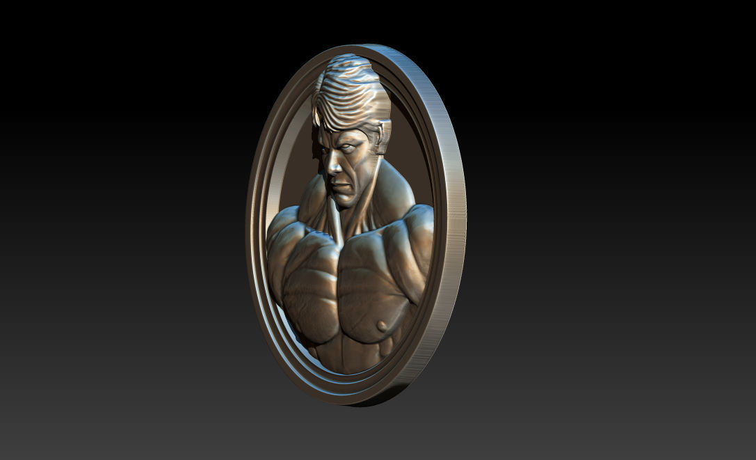 Male Bodybuilder Bas Relief 3D print model_3