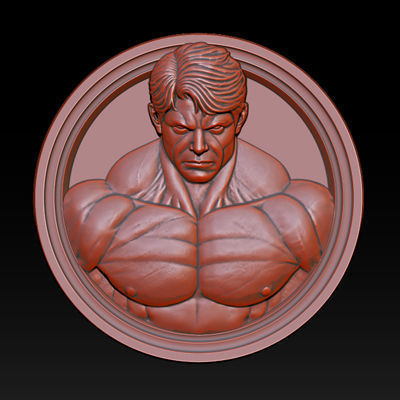 Male Bodybuilder Bas Relief 3D print model_9