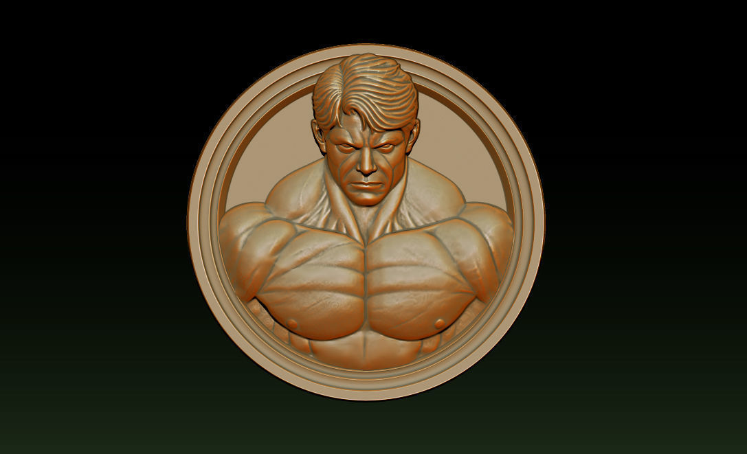 Male Bodybuilder Bas Relief 3D print model_1