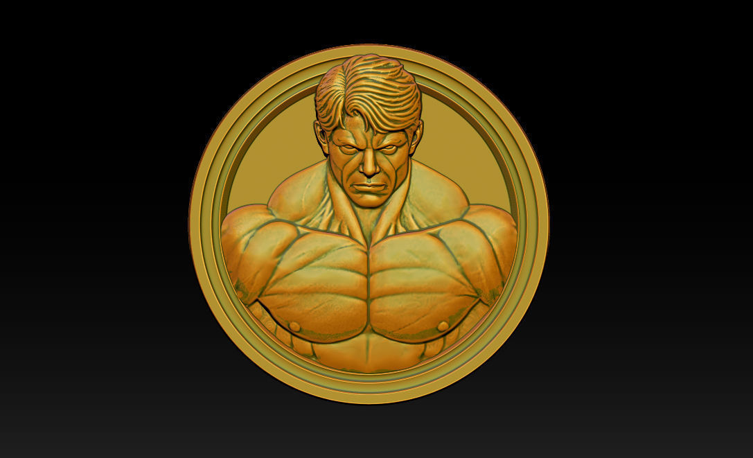 Male Bodybuilder Bas Relief 3D print model_13