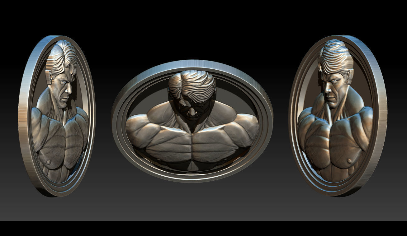 Male Bodybuilder Bas Relief 3D print model_8