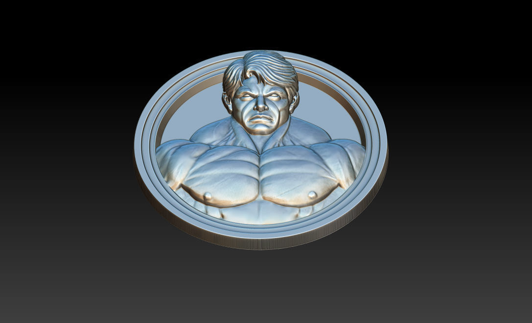 Male Bodybuilder Bas Relief 3D print model_6
