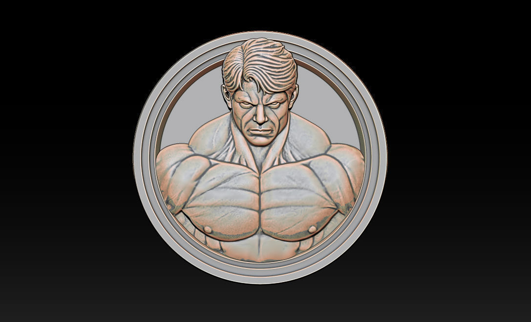 Male Bodybuilder Bas Relief 3D print model_12