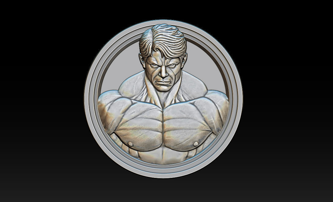 Male Bodybuilder Bas Relief 3D print model_14