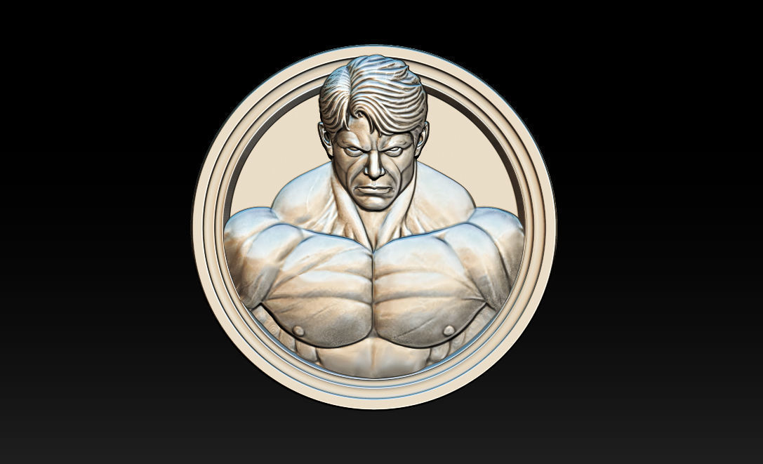 Male Bodybuilder Bas Relief 3D print model_15