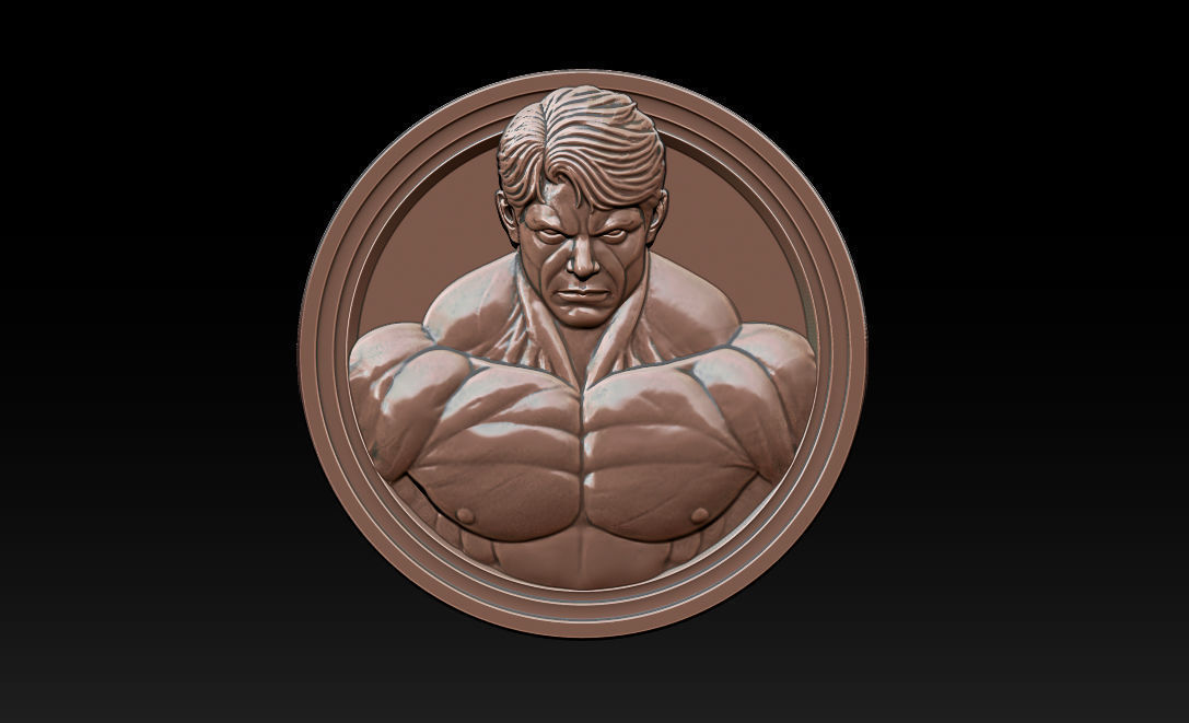 Male Bodybuilder Bas Relief 3D print model_11