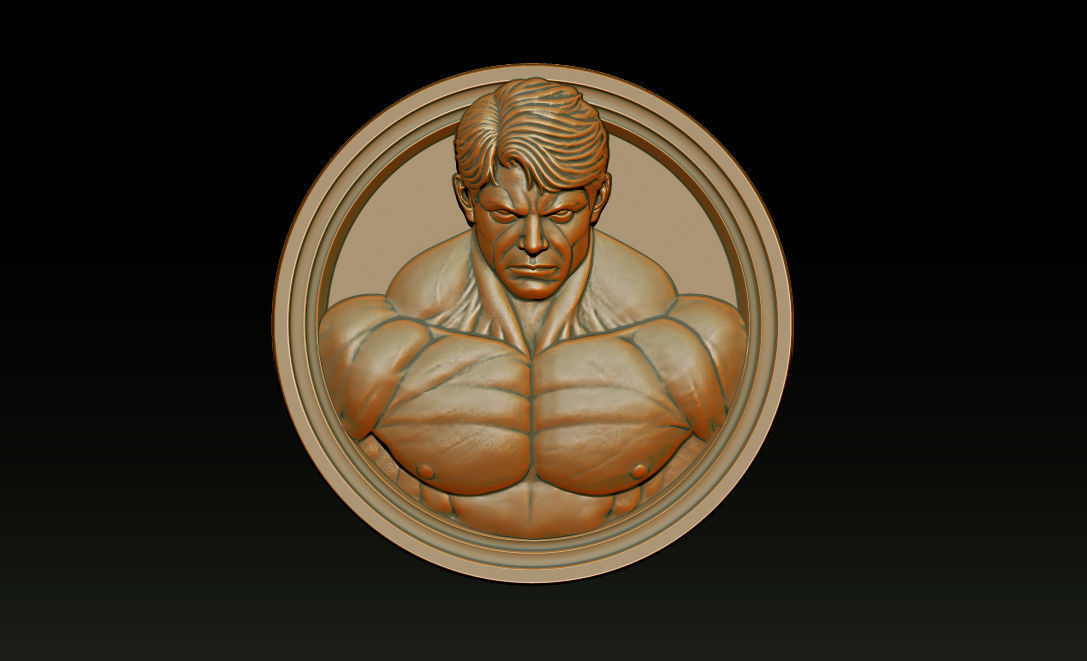 Male Bodybuilder Bas Relief 3D print model_10